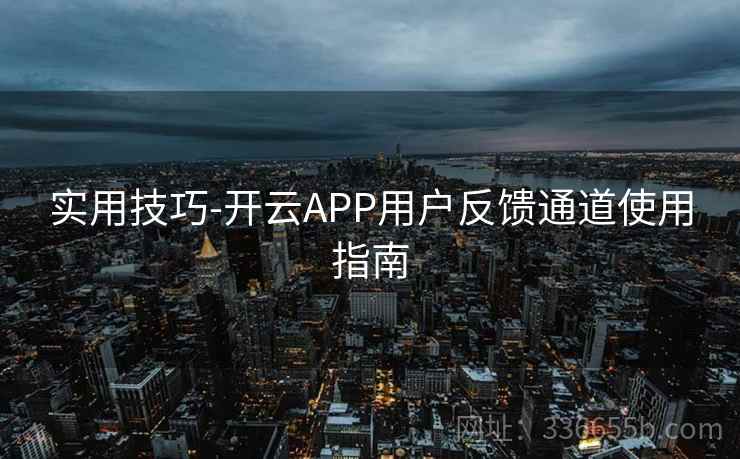 实用技巧-开云APP用户反馈通道使用指南